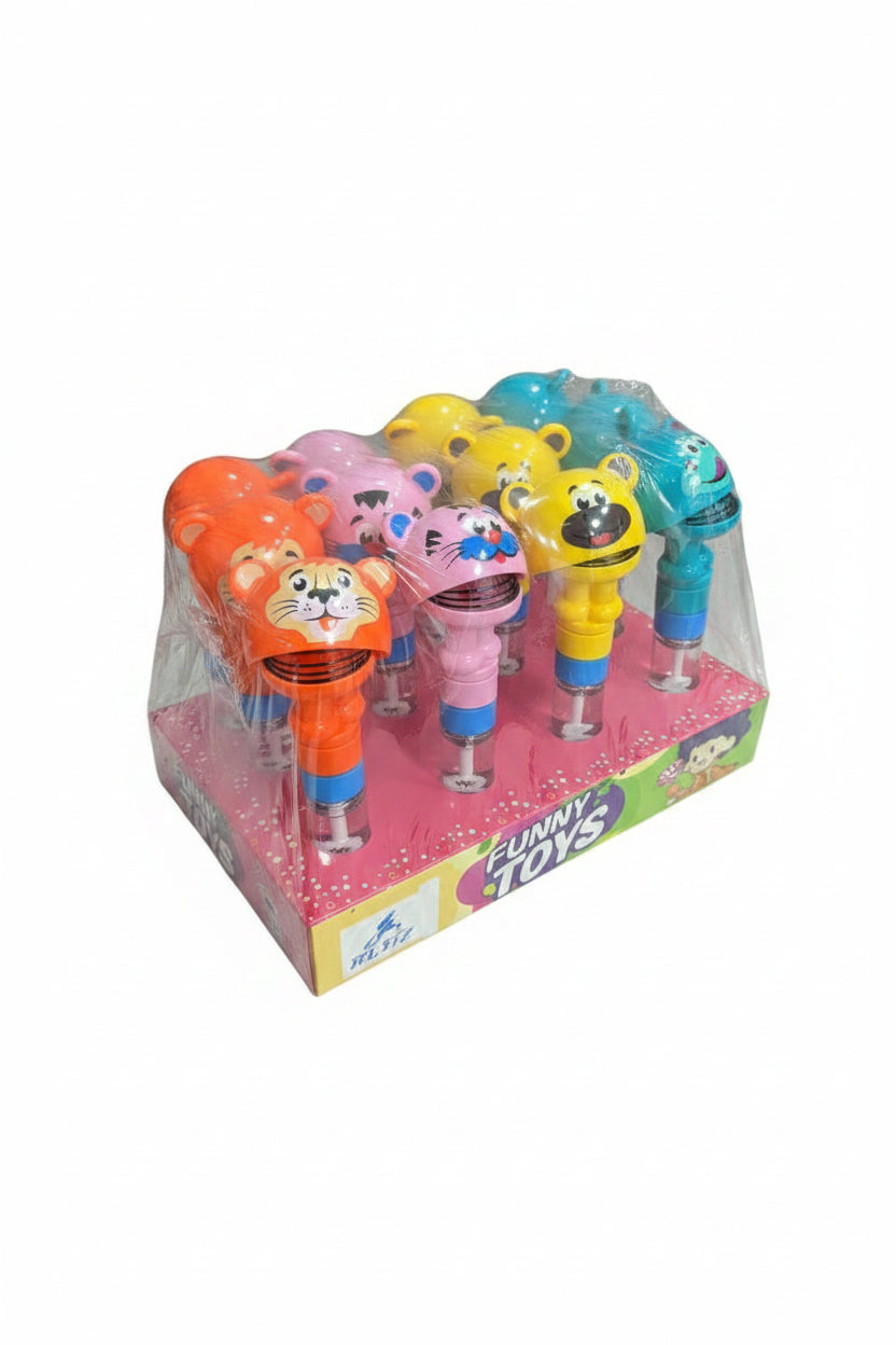 Animal Character Bubble Wand Toys – Pack of 12