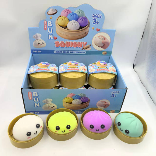 Squishy Bun Toy – Surprise Colour Sensory Squeeze Ball (Ages 3+)