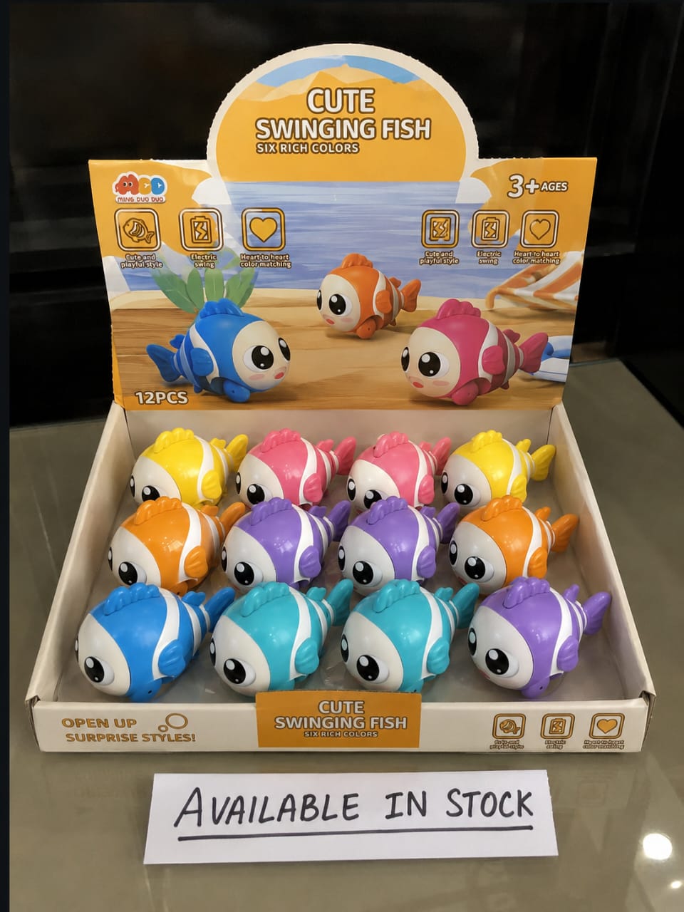 Cute Swinging Fish Toy – 6 Colours | Pack of 12 (Model 89-605B)