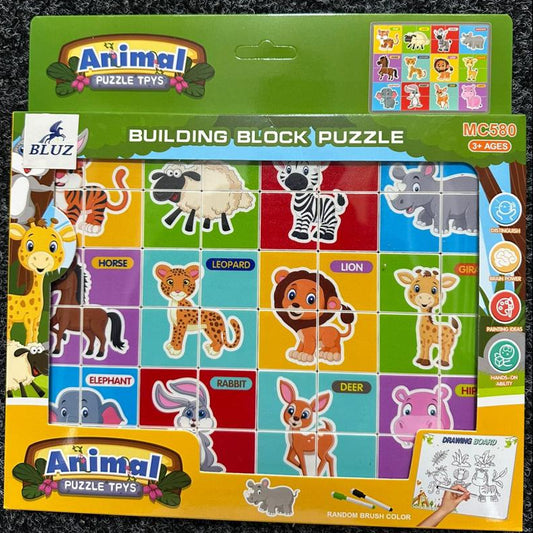 Animal Building Block Puzzle – MC580 | Educational Toy for Kids 3+