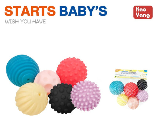 Starts Baby's Soft Sensory Balls – 6-Pack Textured Baby Toy Set