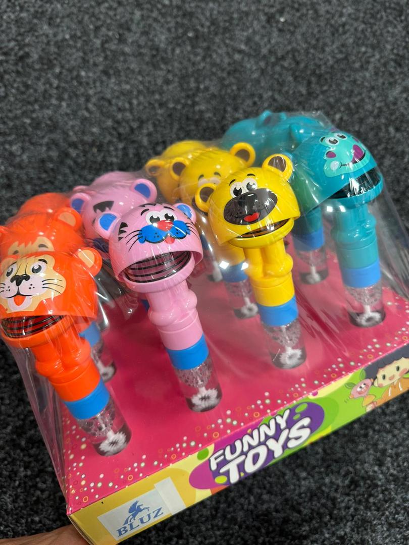 Animal Character Bubble Wand Toys – Pack of 12