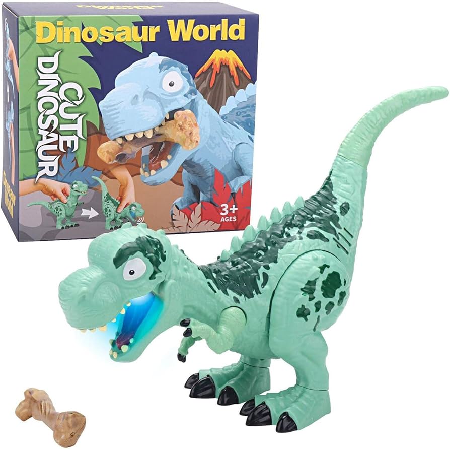 Dinosaur World Cute T-Rex Electronic Walking Dinosaur Toy with Light & Sound
