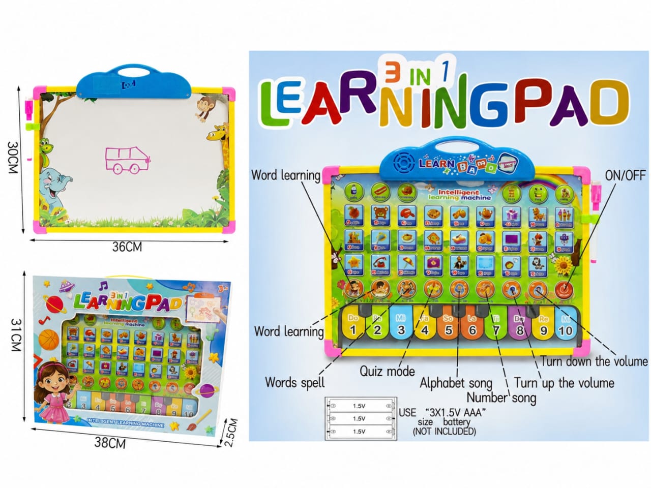 BLUZ 3-in-1 Learning Pad – Girls Pink Edition | Intelligent Learning Machine