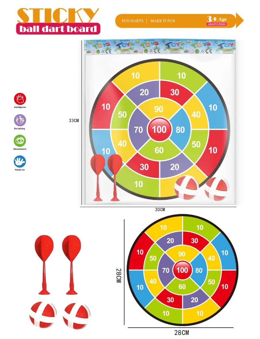 Sticky Ball Dart Board Set with Suction Darts