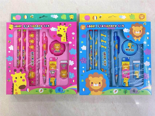 Cartoon Animal Stationery Set – 7-Piece Kids Writing Kit