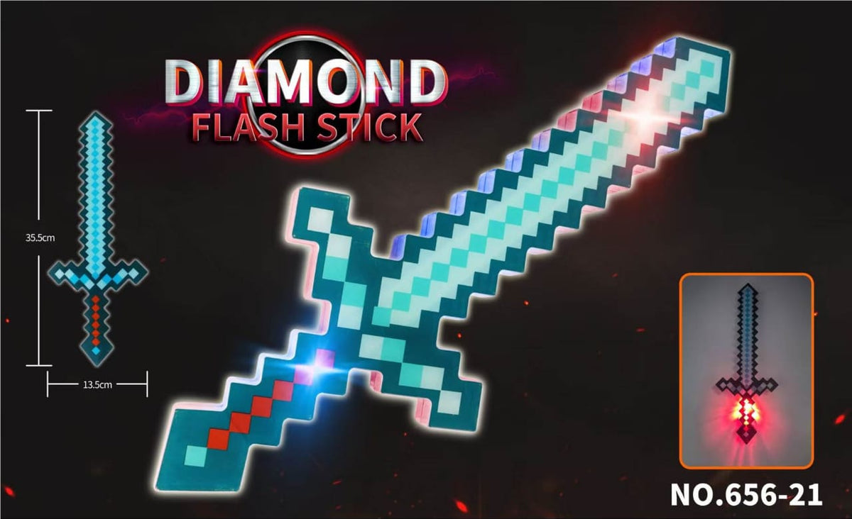 Diamond Flash Light-Up Toy Sword with Battery