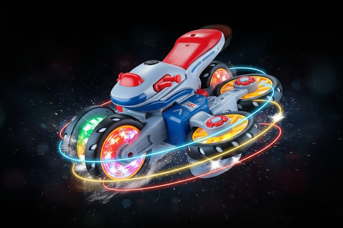 360° Stop Motor Electric Toy Motorcycle with Lights & Sound