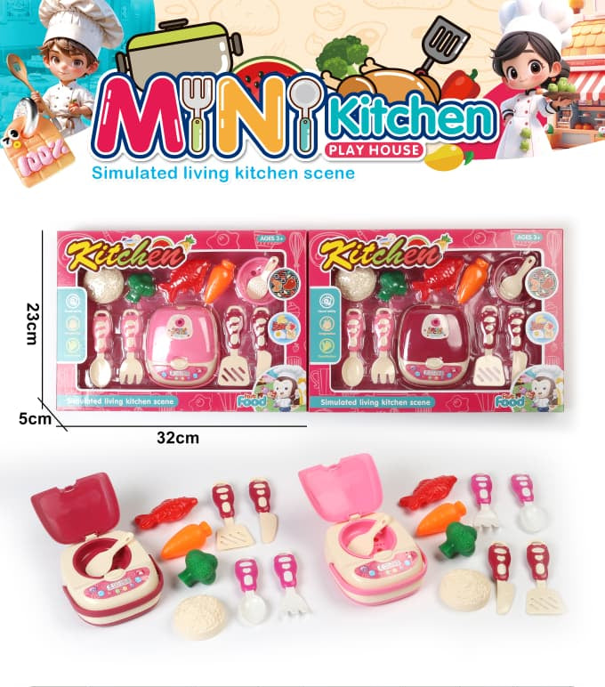 Mini Kitchen Play House — Rice Cooker Cooking Playset