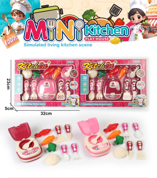 Mini Kitchen Play House — Rice Cooker Cooking Playset