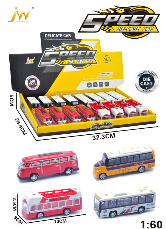 Speed Die-Cast Bus Set –  (Display Box of 16PCs)
