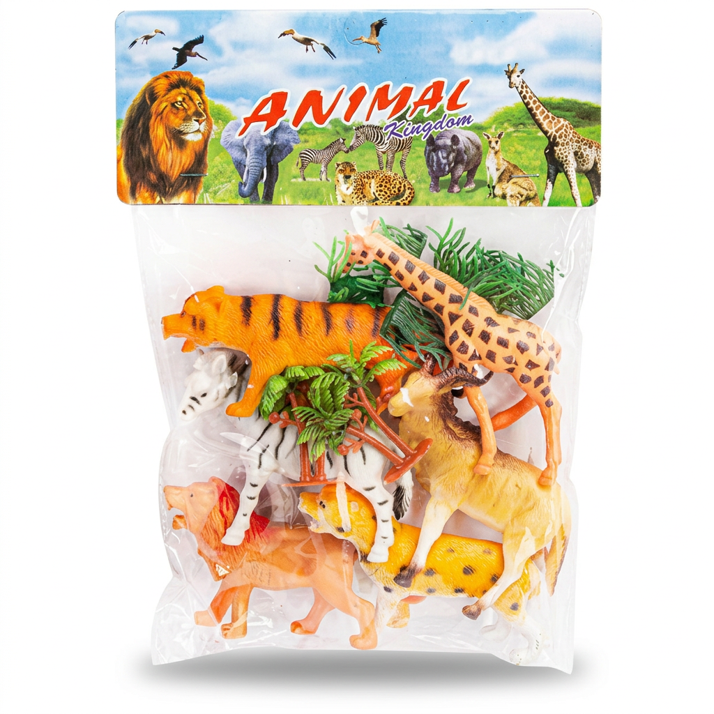 Animal figure set in its original clear bag and illustrated header