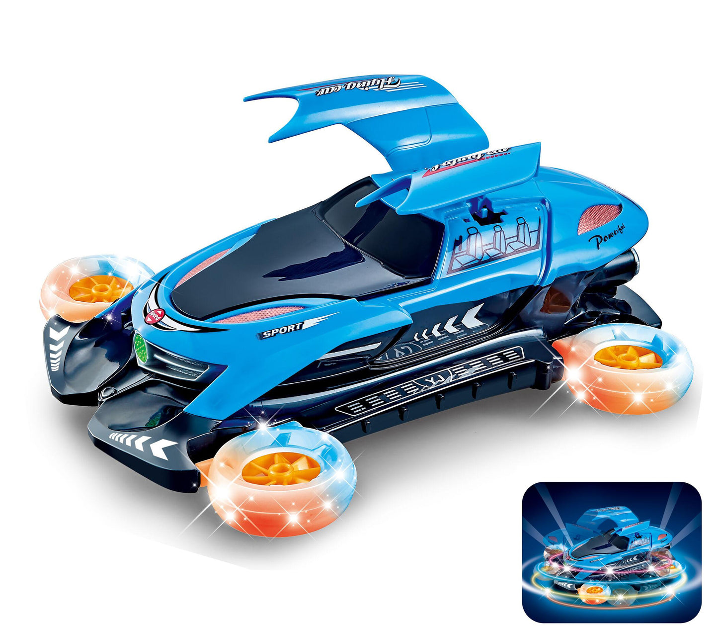 Flying Sport Car 360 Rotation Lighting & Music Kids Electric Toy Car Interactive Toys Boys & Girls