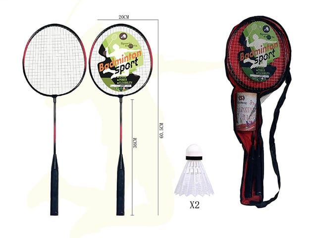 Badminton Sport Set – 2 Rackets & Shuttlecock with Mesh Carry Bag
