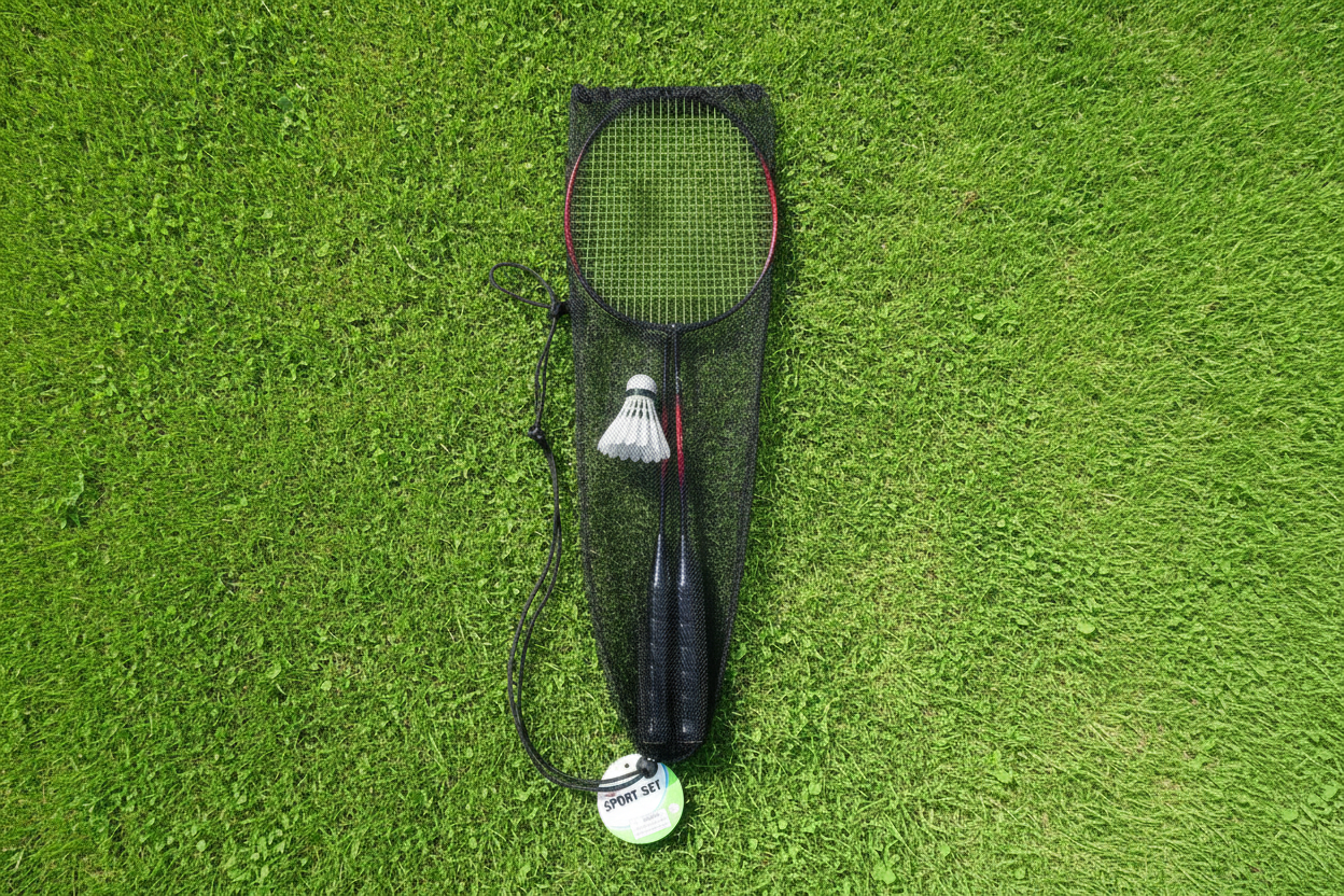 Badminton Set - Grass Flat Lay