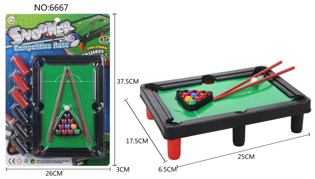 Mini Snooker Billiards Set – Tabletop Pool Game with Cues, Balls & Rack
