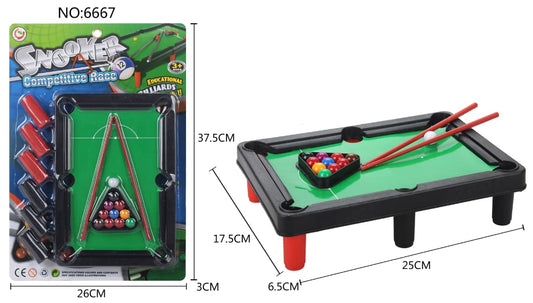 Mini Snooker Billiards Set – Tabletop Pool Game with Cues, Balls & Rack