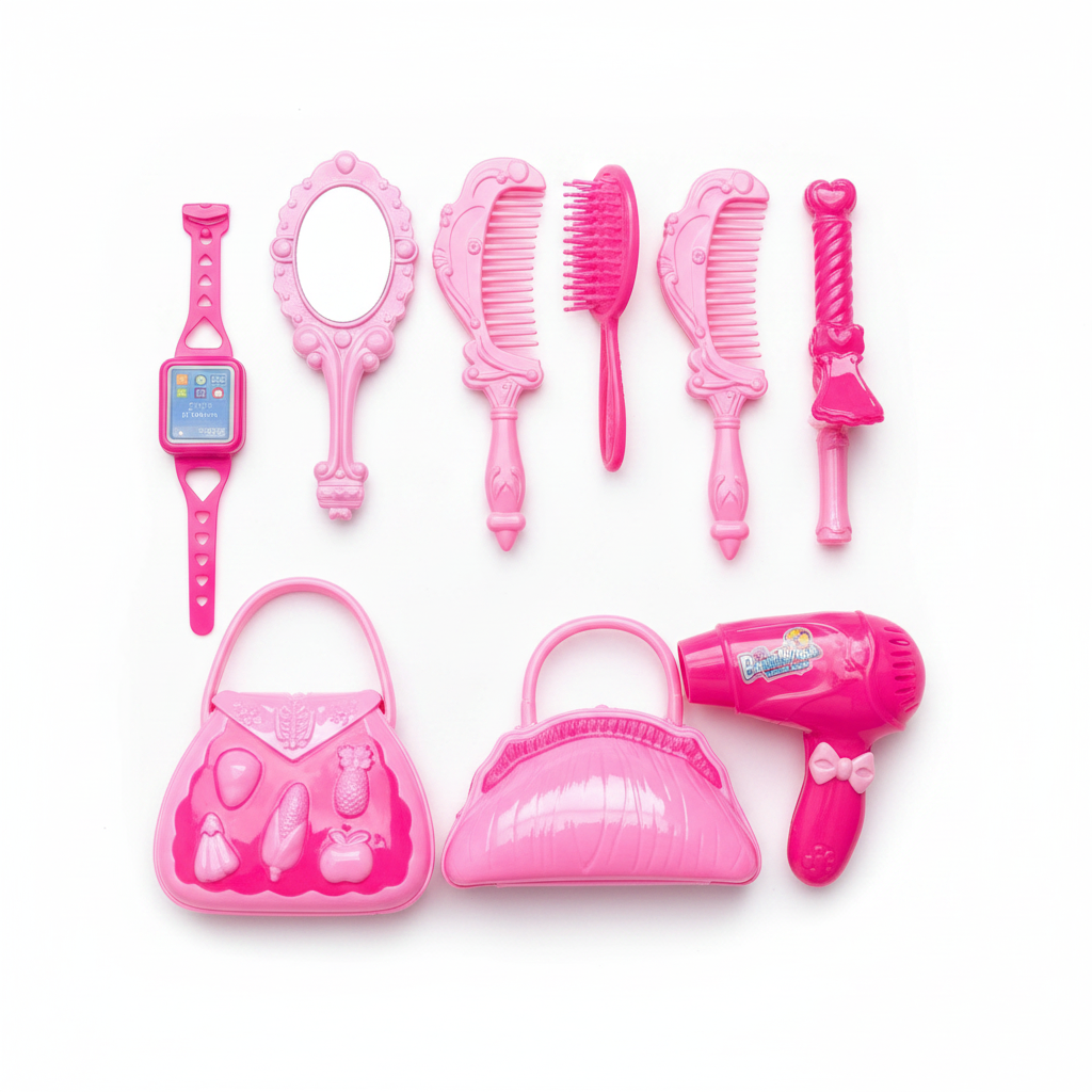 Beauty Toy Set Flat Lay