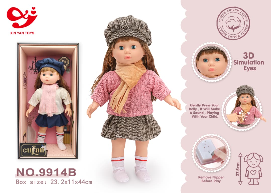 Cufan Realistic Fashion Doll 37.5cm – Sound & 3D Eyes