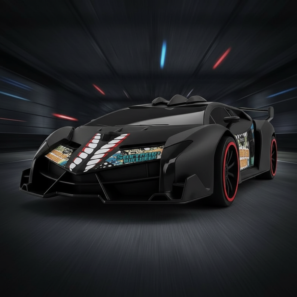 Black Car Front Close-Up