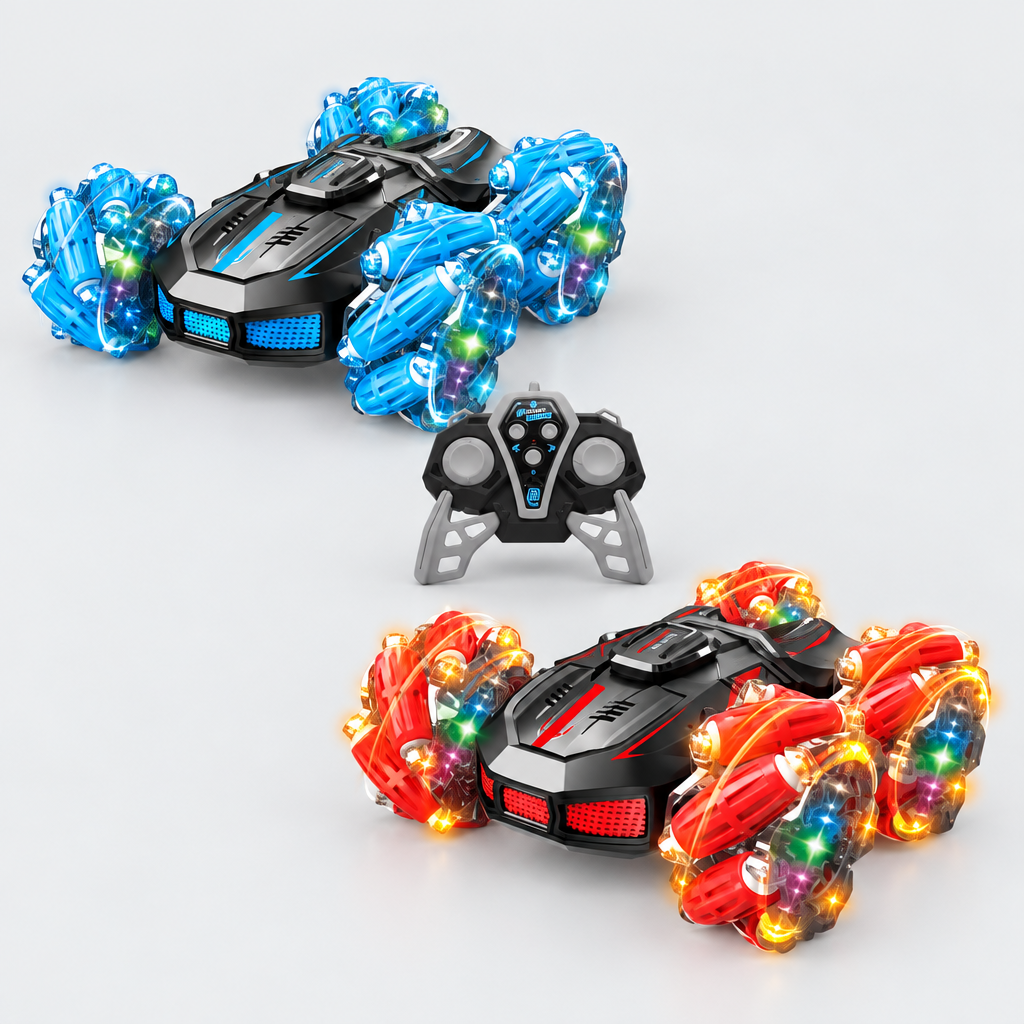 Blue and red stunt car variants