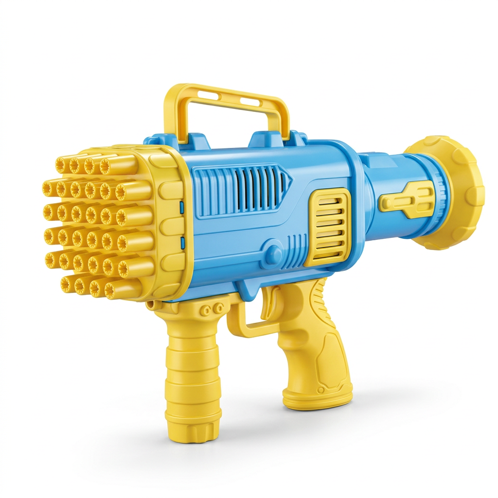 Blue and yellow bubble blaster