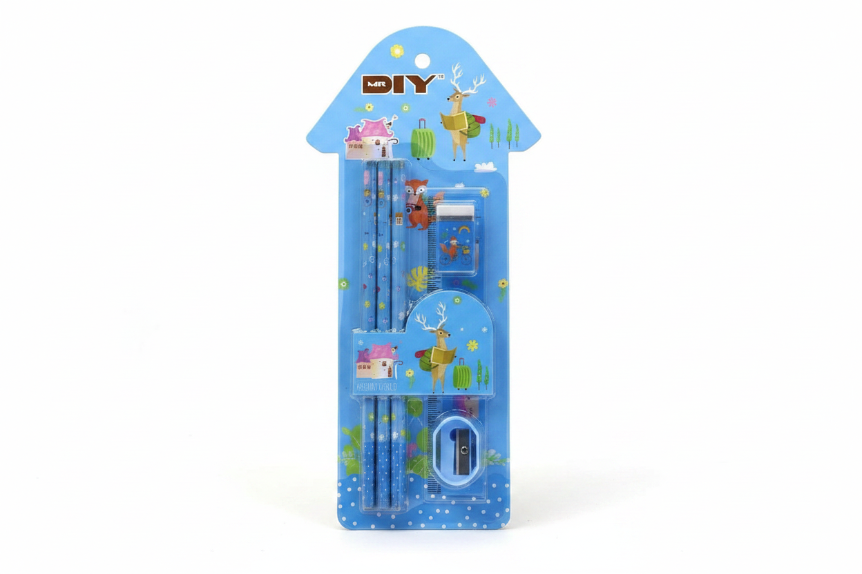Blue deer stationery set