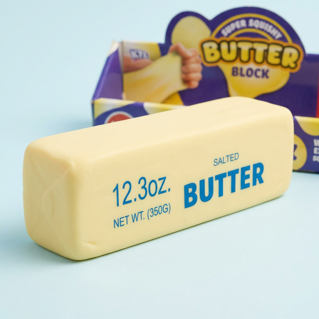 Butter block squishy close-up