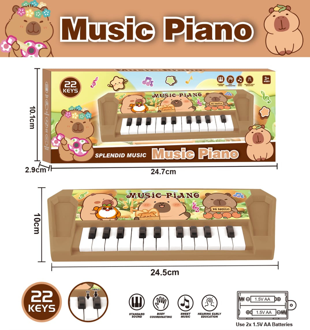 22-Key Capybara Music Piano for Kids