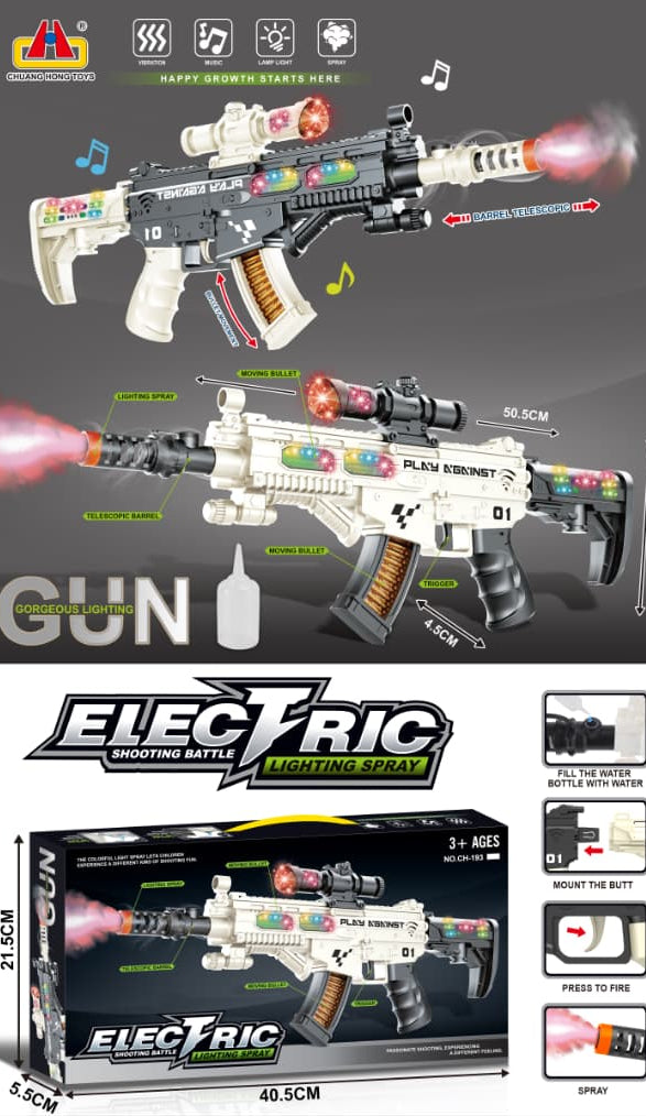 Electric Shooting Toy Gun with LED Lights & Water Spray