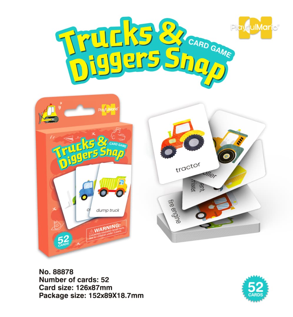 Trucks & Diggers Snap Card Game — 52 Cards