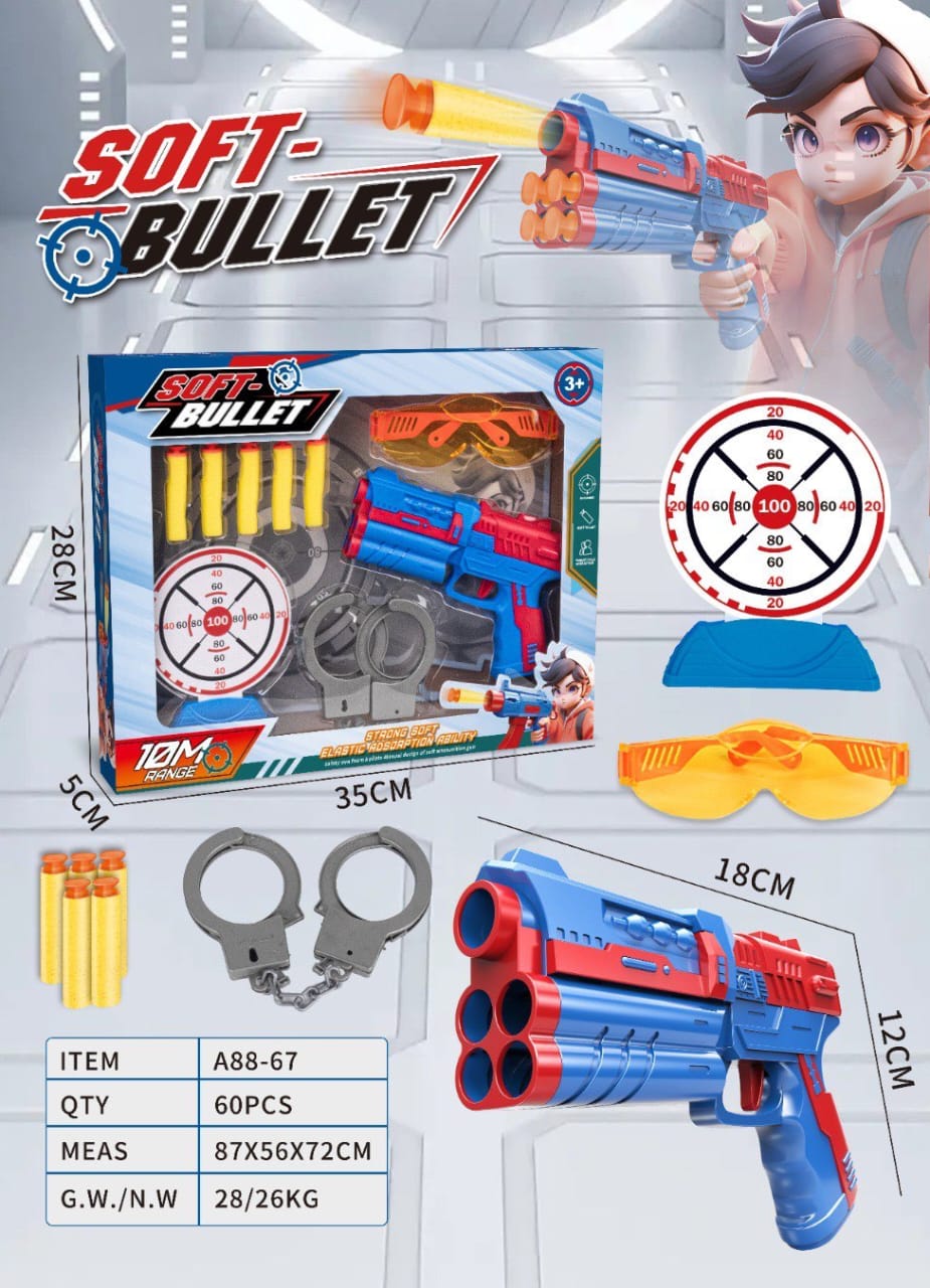 Soft Bullet Gun Play Set with Target & Accessories