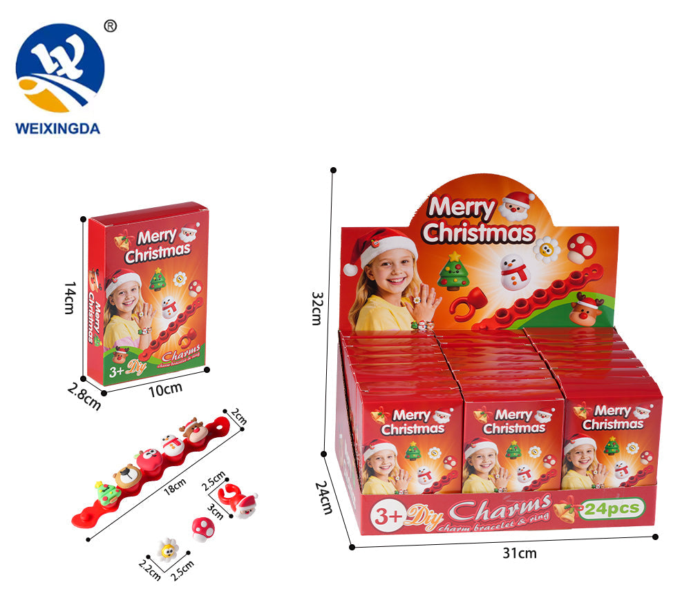 Christmas Charm Bracelet Craft Kit - 12PCs Set