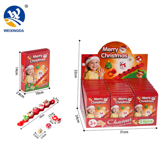 Christmas Charm Bracelet Craft Kit - 12PCs Set