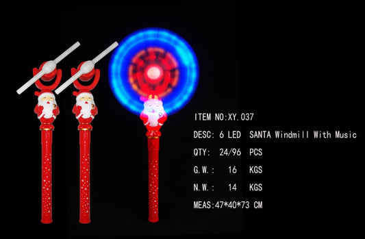 Santa Musical Light-Up Spinning Wand