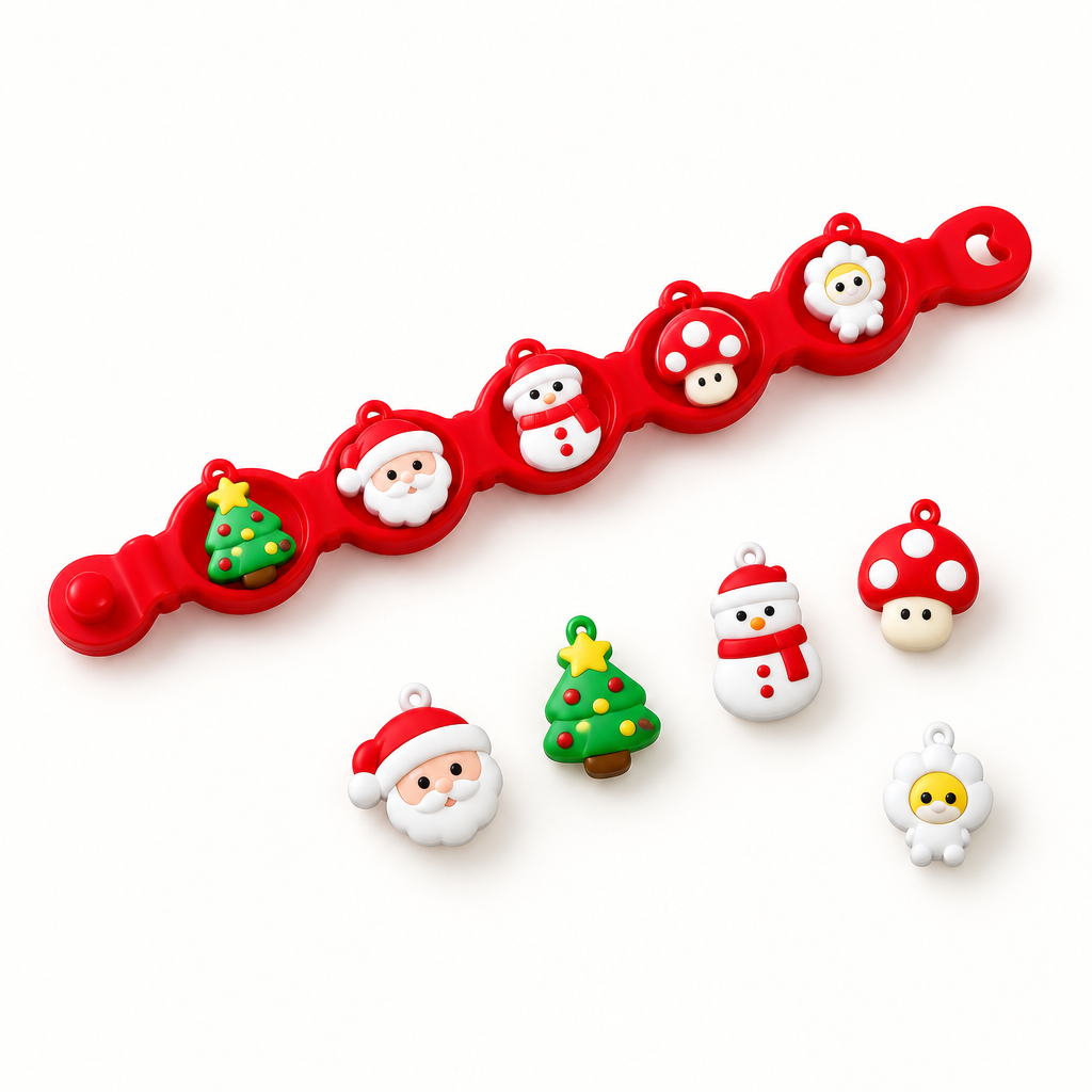 Christmas charm bracelet studio shot