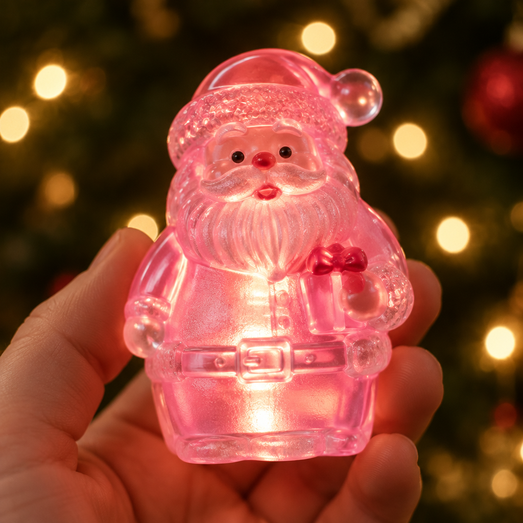 Close-up of glowing Santa