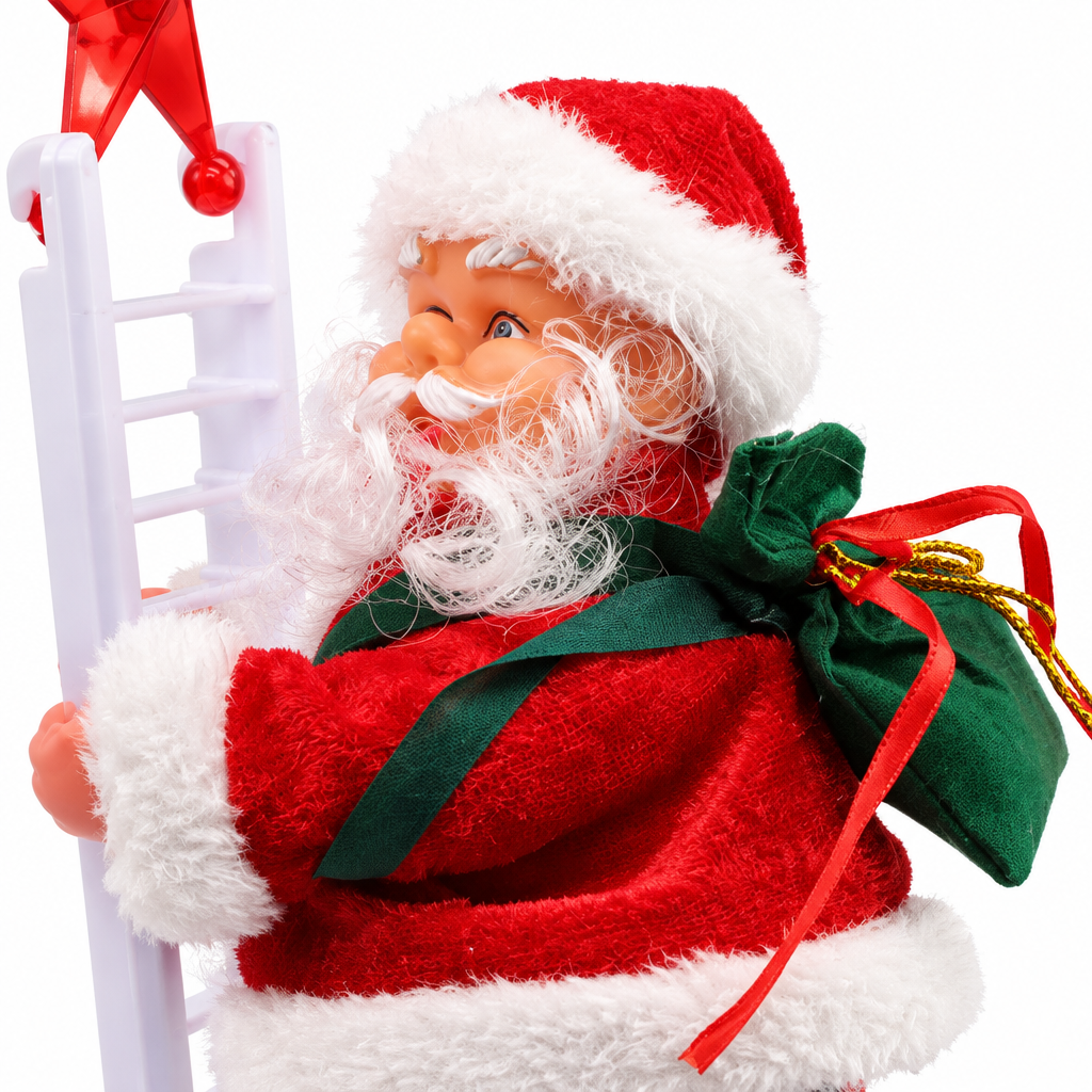 Close-up of Santa face and gift sack