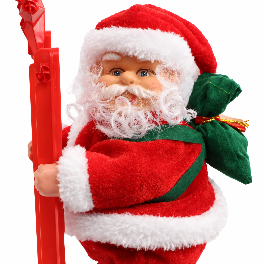 Close-up of Santa face and gift sack