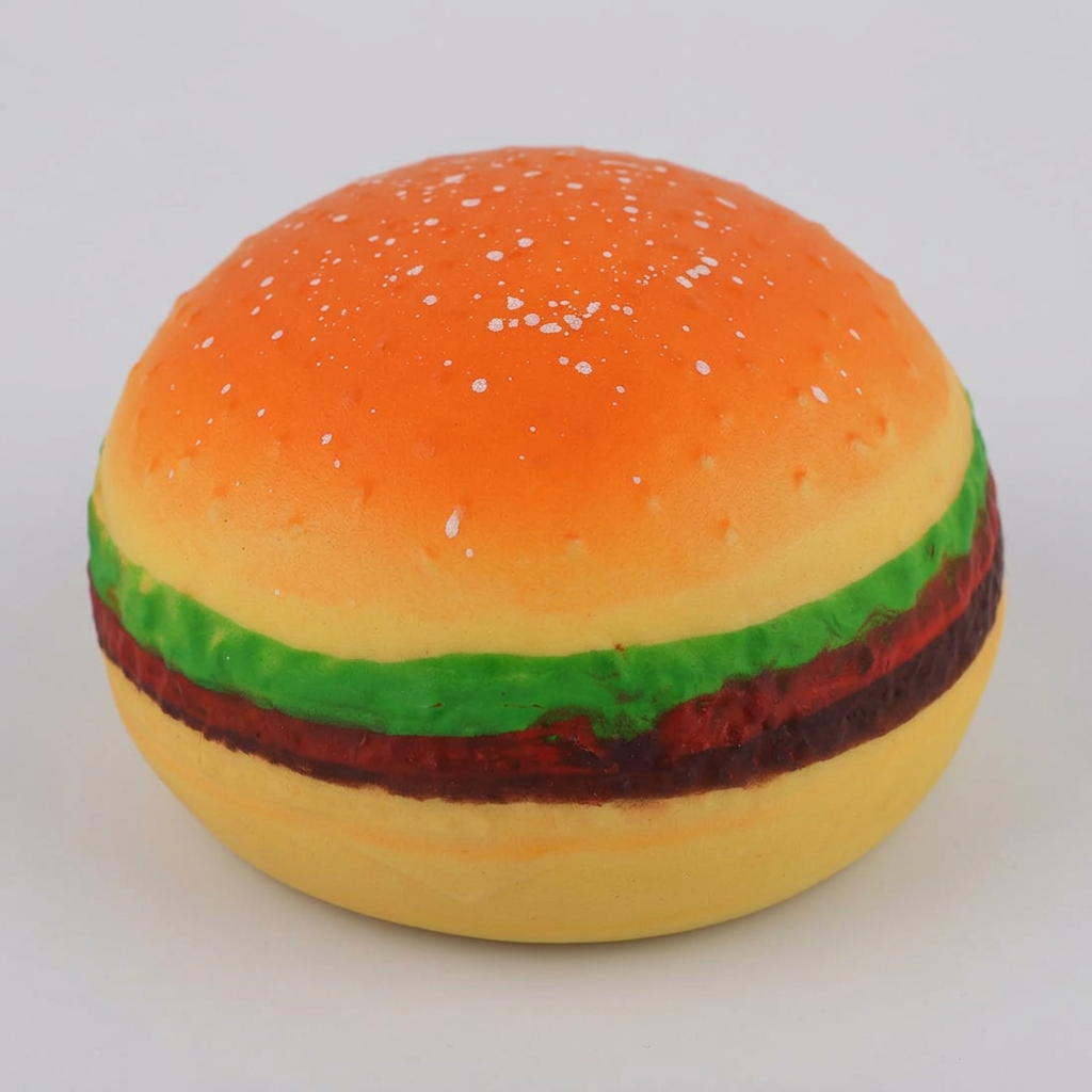 Close-up of the burger’s painted layers and surface