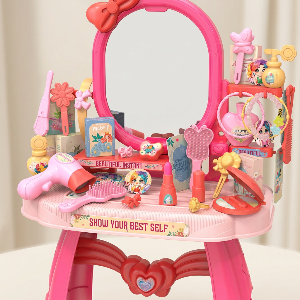 Close-up of the dressing table accessories