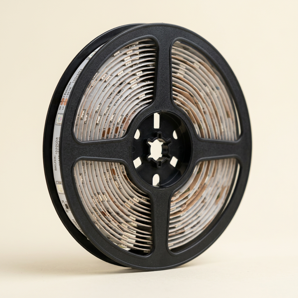 Close-up of the LED strip and reel
