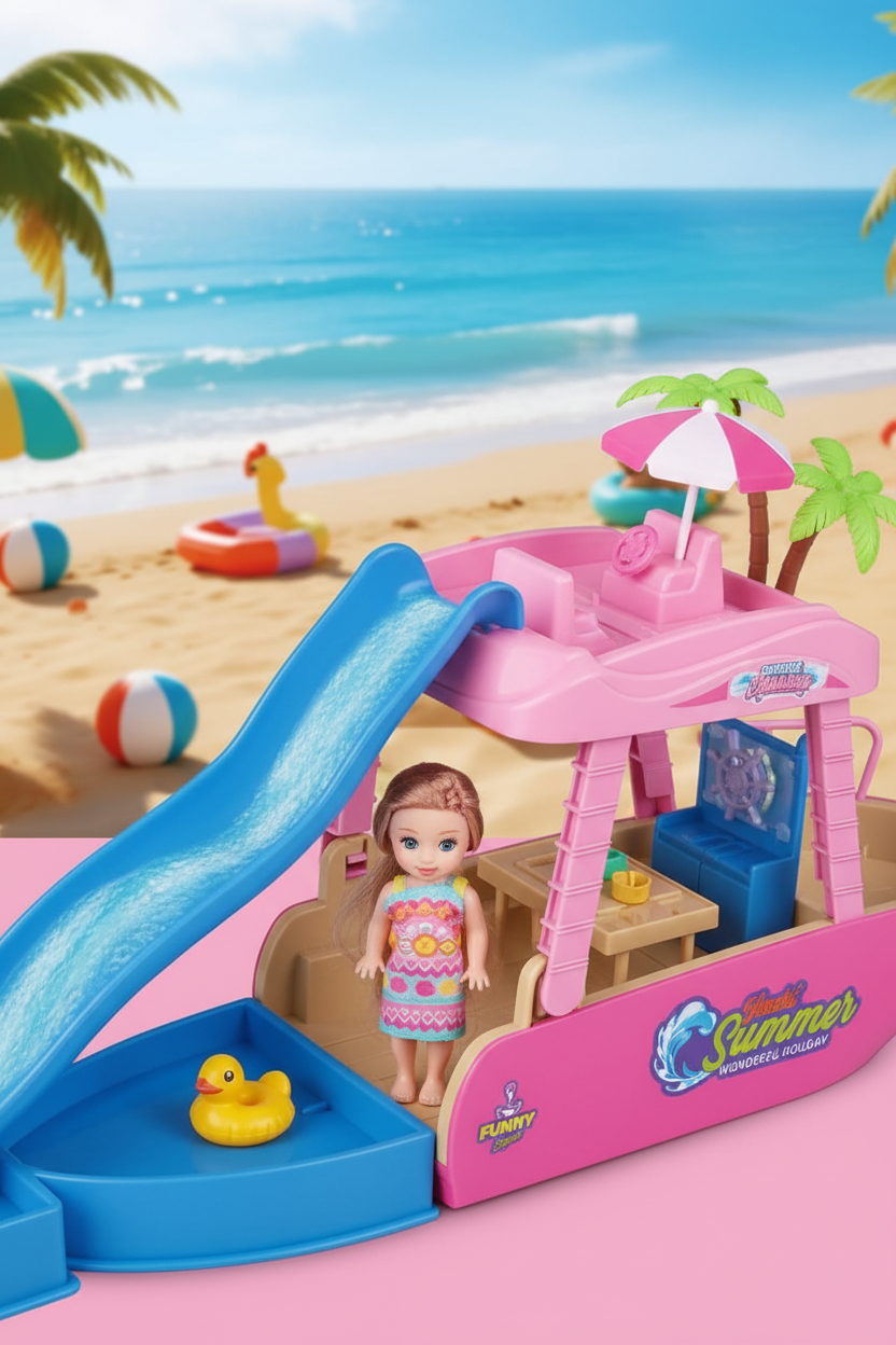 Cruise Ship Playset - Pink Blue Gradient