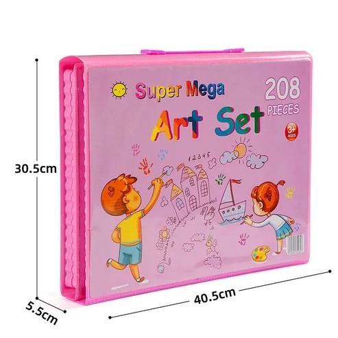 208 Pieces Art Set Drawing, Painting Set with Colours Crayon Paper Nursery School Gift Set