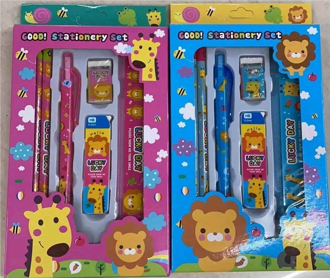 Cartoon Animal Stationery Set – 6-Piece Kids Writing Kit