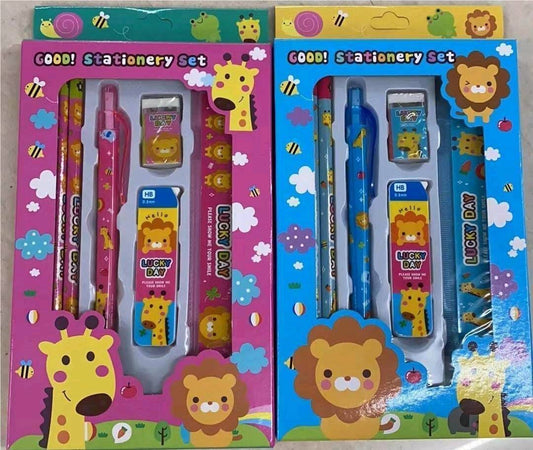 Cartoon Animal Stationery Set – 6-Piece Kids Writing Kit