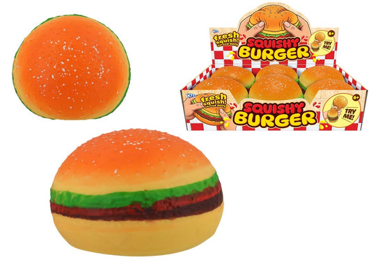 Jumbo Squishy Burger Squeeze Toys – Pack of 6