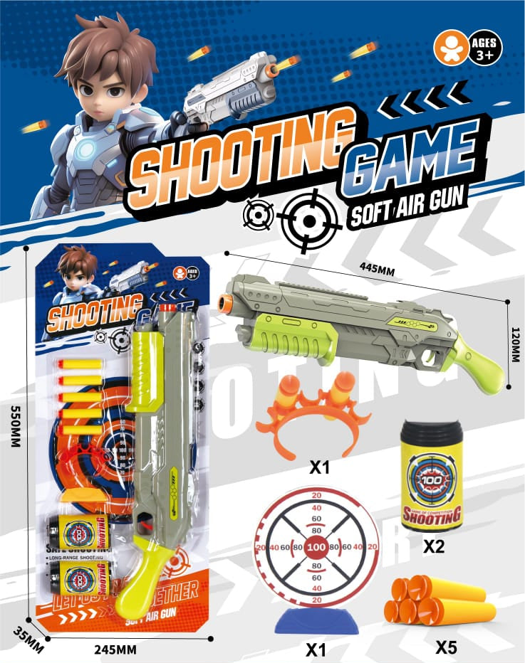 Shooting Game Soft Air Gun Playset – Kids Foam Dart Blaster Set