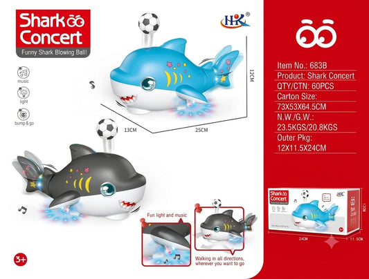 Shark Blowing Ball Concert Toy with Light, Sound & Ball