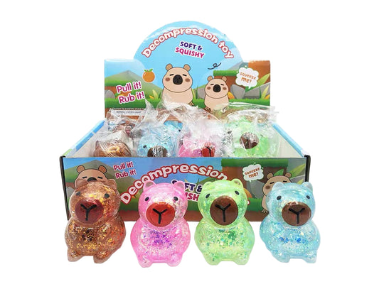 12Pcs Squishy Glitter Bear Decompression Toy – Soft & Stretchy Sensory Fidget